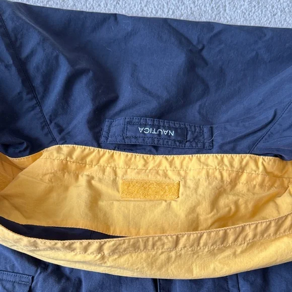 Nautica Men's Windbreaker in Black with Yellow Accents - Picture 6 of 12